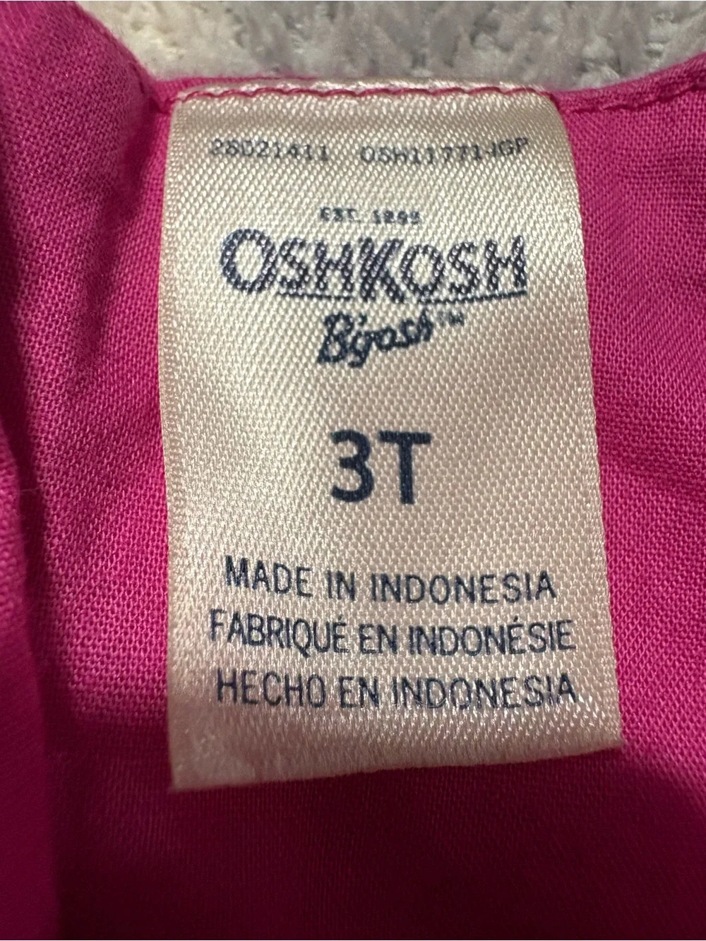 OshKosh B’Gosh Hot Pink Cotton Dress with Tulle Skirt 3T